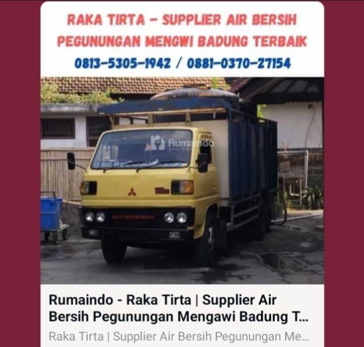 Supplier air bersih pegunungan bali
